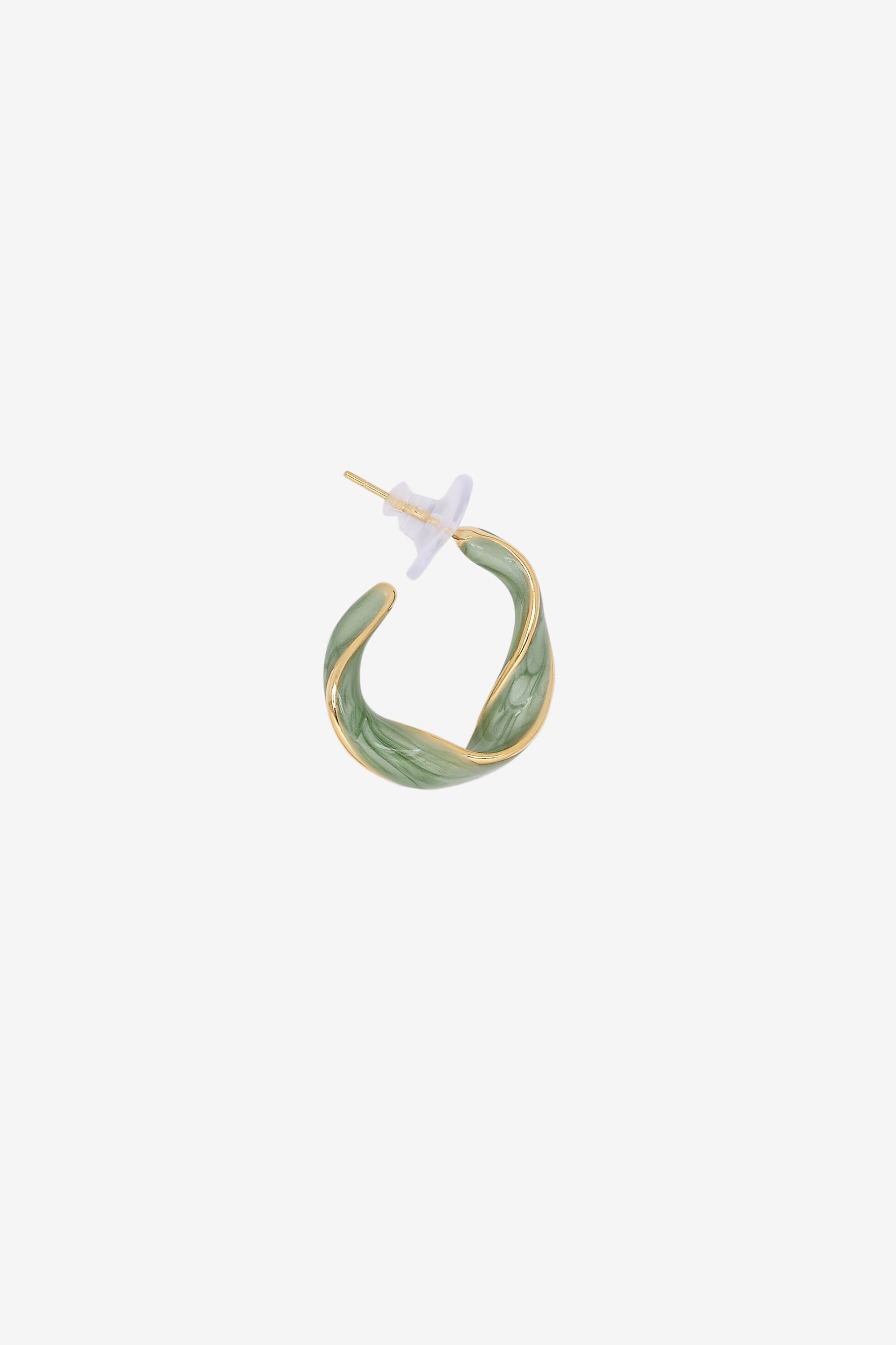Green Twist Hoops, , image 3